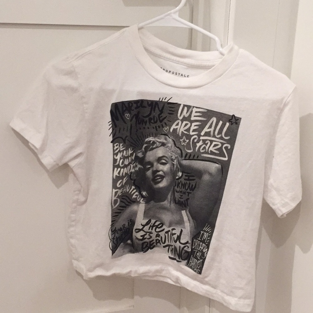 Aeropostale Maryellen Monroe cropped white t